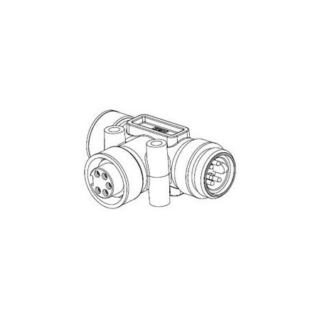 Woodhead Mini-Change Tee Auxiliary Power, 4 Poles, Male/Female With Female Drop 1300350072